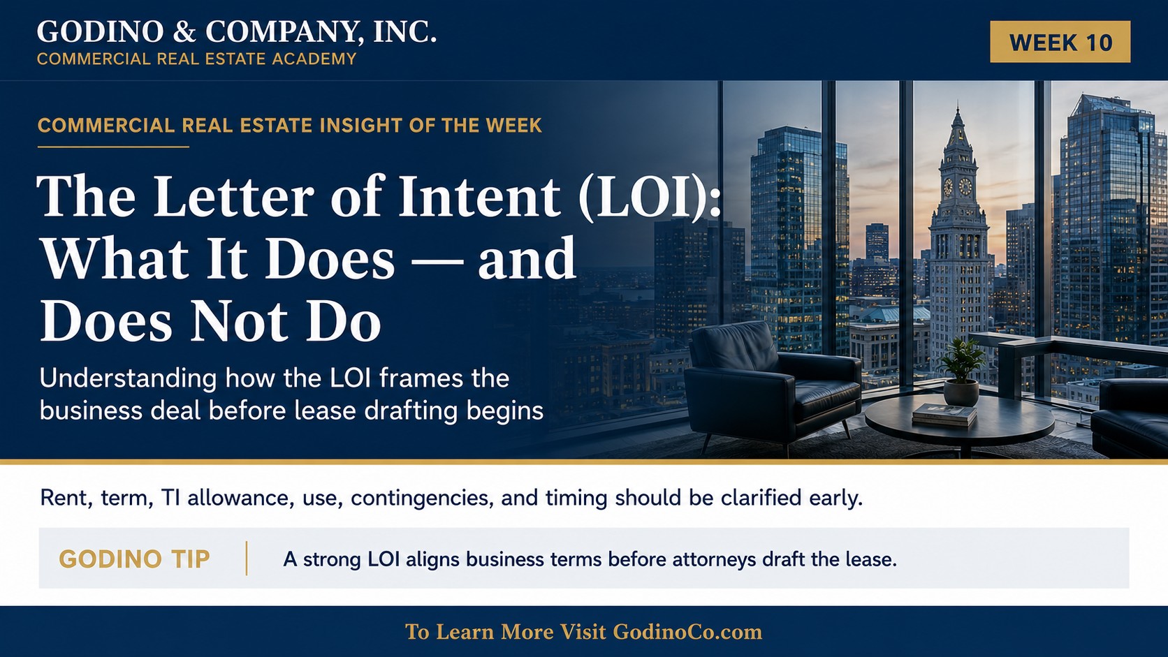 Week 10: The Letter of Intent—What It Does and Does Not Do