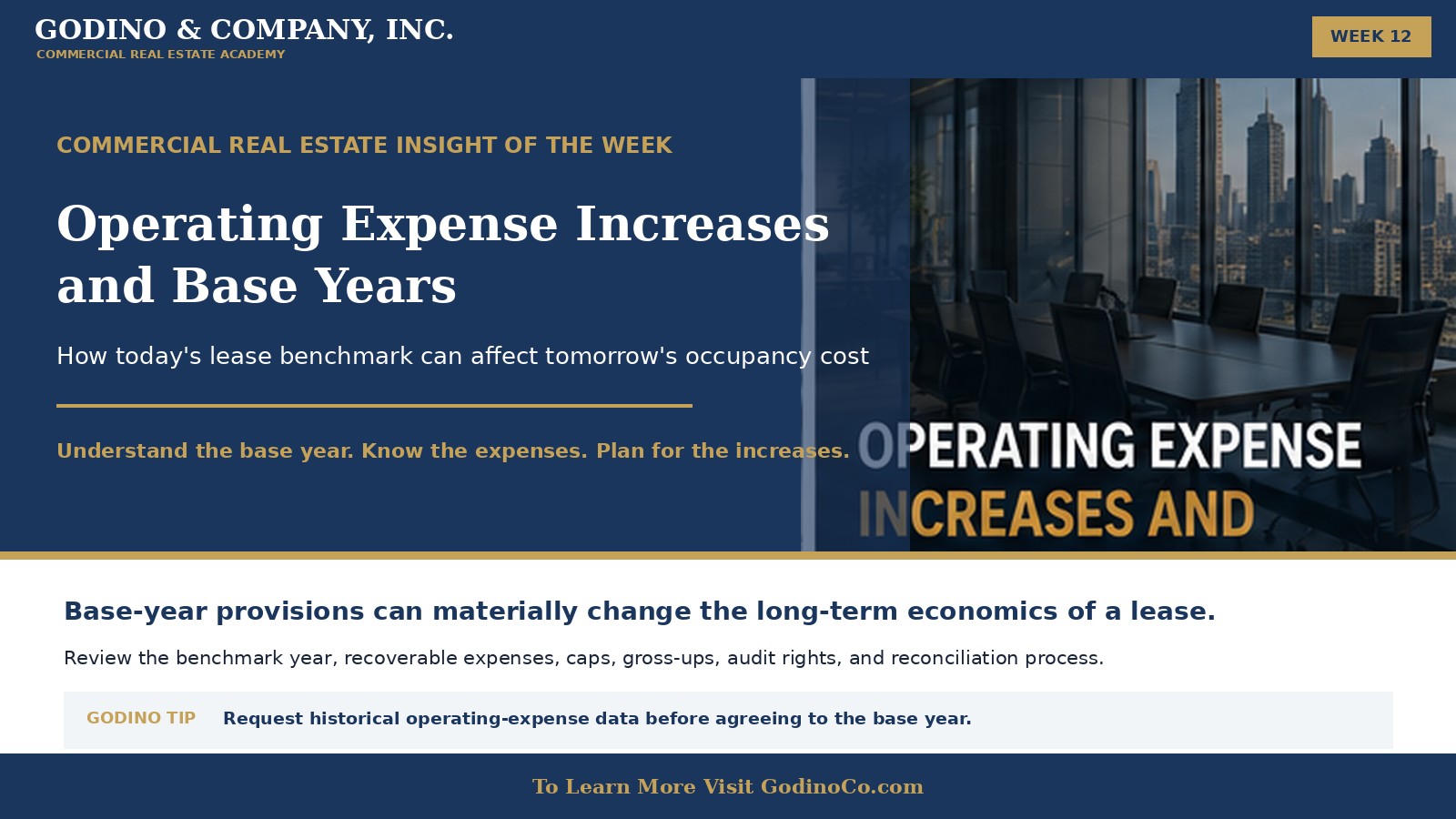 Understanding Operating Expense Increases and Base Years in Commercial Leases